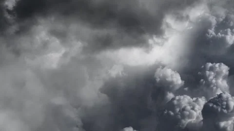 Thunderstorm in dark clouds Stock Footage 304898904
