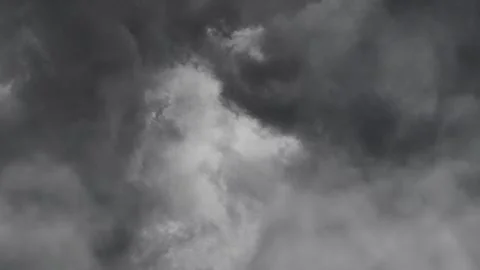 Thunderstorm in dark clouds Stock Footage 304969730