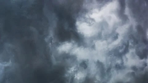 Thunderstorm in dark clouds Stock Footage 309312062