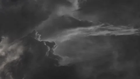 Thunderstorm in dark clouds Stock Footage 341398398