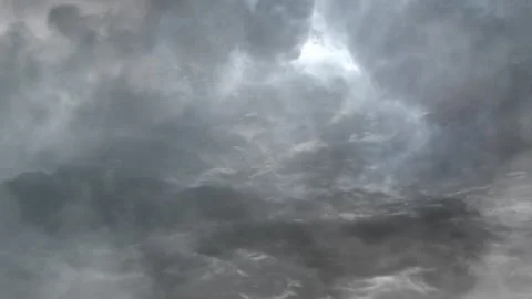 Thunderstorm in dark clouds Stock Footage 341841289
