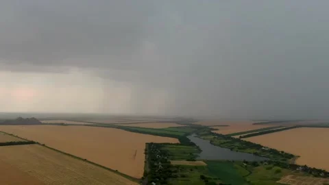 Thunderstorm in the field, lightning Stock Footage 137289023
