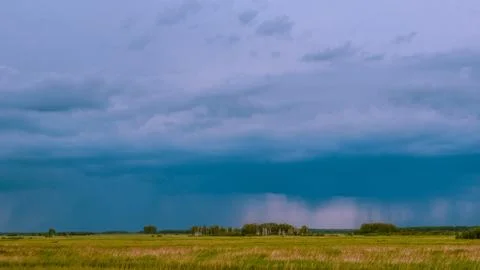Thunderstorm in the field Stock Photos