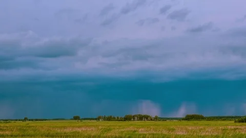 Thunderstorm in the field. timelapse Stock Footage 78257045