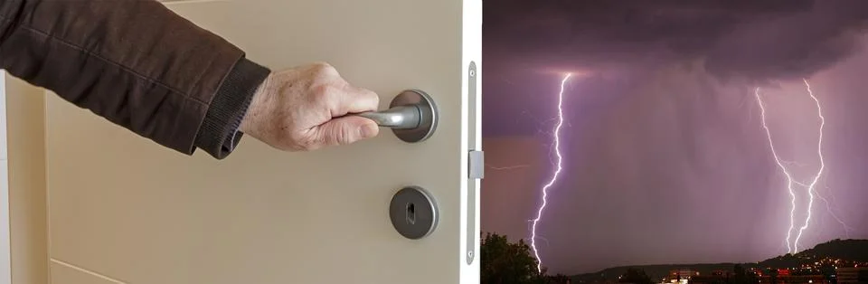 Thunderstorm with flash Stock Photos