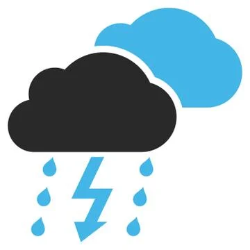 Thunderstorm Flat Vector Pictogram Stock Illustration
