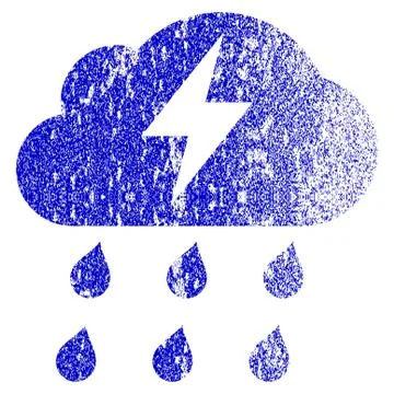 Thunderstorm Grunge Textured Icon イラスト素材