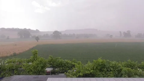 Thunderstorm with heavy rain on rural Eifel landscape 스톡 동영상 278235574