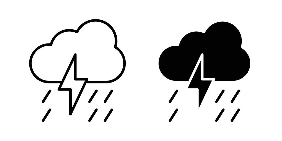 Thunderstorm icon graphic design. web icons vectors Stock Illustration