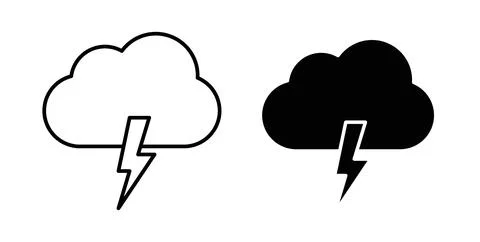 Thunderstorm icon Illustration designs pack for Web Stock Illustration