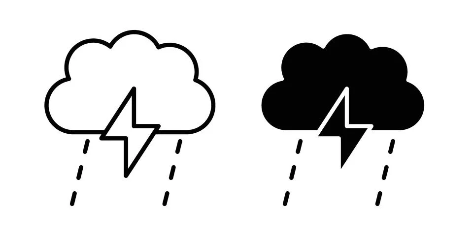 Thunderstorm icon Illustration set. Vector Eps10 for apps Stock Illustration