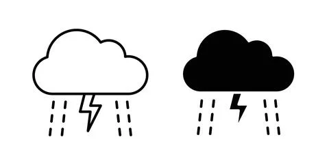 Thunderstorm icon vector art Illustrations Stock Illustration