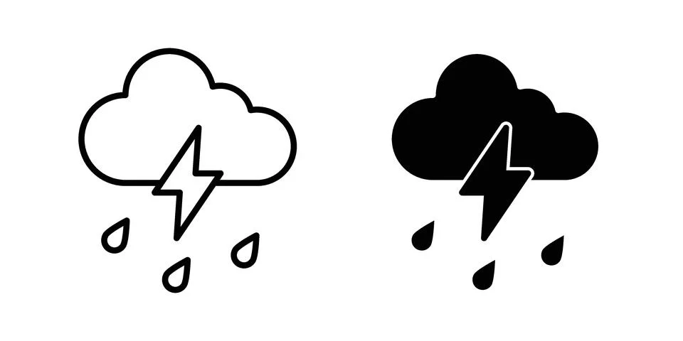 Thunderstorm icon vector design illustrations Stock Illustration
