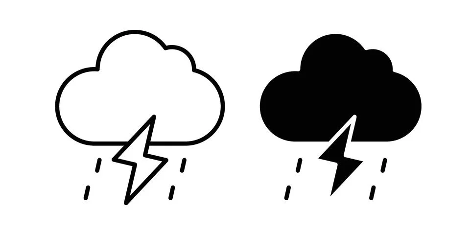 Thunderstorm icon vector, illustration icon set Stock Illustration