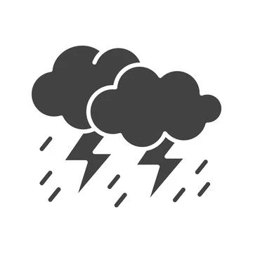Thunderstorm icon vector image. Illustrazione stock
