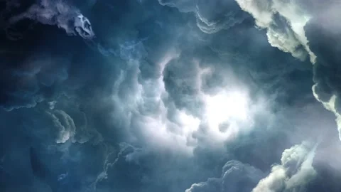 Thunderstorm, inside the cumulonimbus clouds in the sky. Stock Footage 172256670