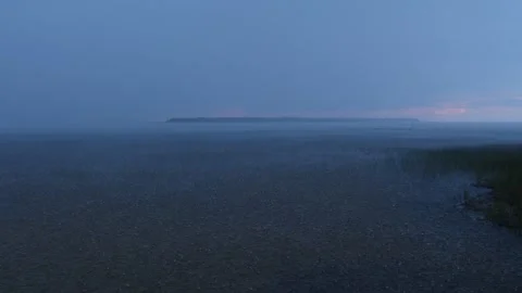Thunderstorm on the lake in Siberia Stock Footage 281195873