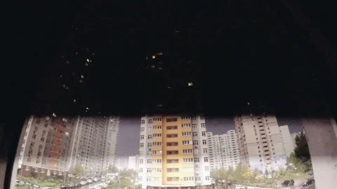 Thunderstorm lightning with dark cloudy sky in the night in city 動画素材 117731430