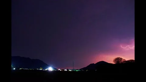 Thunderstorm Lightning – Intense Night Timelapse Stock Footage 313560231