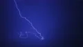 The thunderstorm with lightning in the night sky. slow motion 4k or 4k+ Resolution
