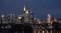 Thunderstorm Lightning Strike Frankfurt Skyline Aerial View Towers Night Evening HD Footage