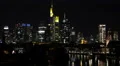 Thunderstorm Lightning Strike Frankfurt Skyline Building Aerial View Night Light HD Footage