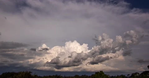Thunderstorm with Lightning Strikes (3240p 25fps) Stock Footage 221582941