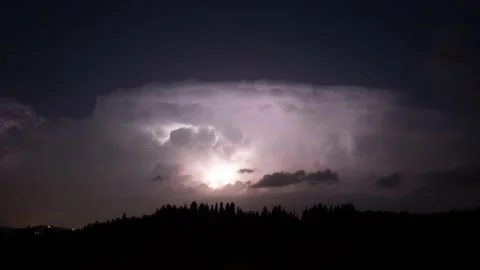 Thunderstorm with lightning strikes  Timelapse Stock Footage 138330470