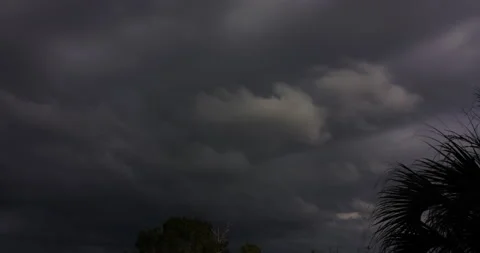 Thunderstorm with Lightning at Sunset (2160p 25fps) Stock Footage 167436499