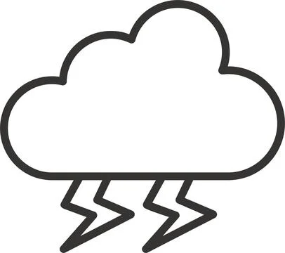 Thunderstorm Line Icon Design Stock-Illustration