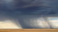 Thunderstorm In Midwest Farm Country With Lightning Strike In Summer Stock Footage