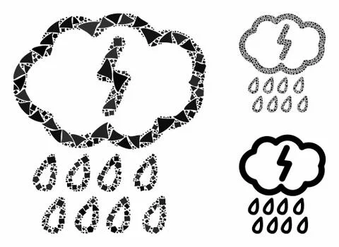 Thunderstorm Mosaic Icon of Humpy Elements Illustrazione stock
