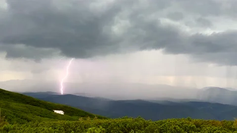Thunderstorm in mountains 2 Stock Footage 147872241