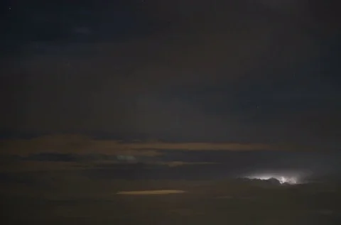 Thunderstorm at night from a distance Stock Footage 75736554