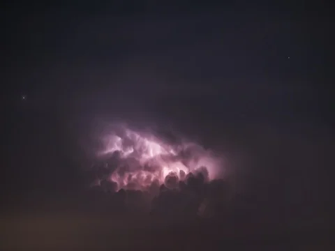 Thunderstorm at night time lapse Stock Footage 80364005