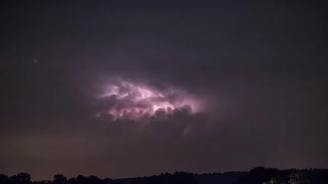 Thunderstorm at night time lapse Stock Footage 80364082