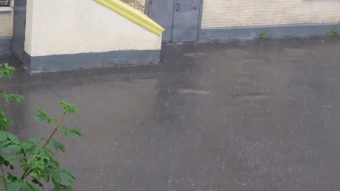 Thunderstorm or heavy rain in the city Stock Footage 252123508