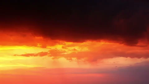 Thunderstorm at Orange Sunset Stock Footage 106464706
