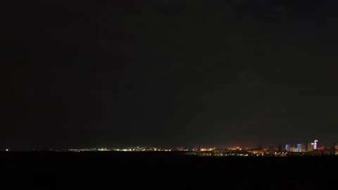 Thunderstorm over a city Stock Footage 160828147