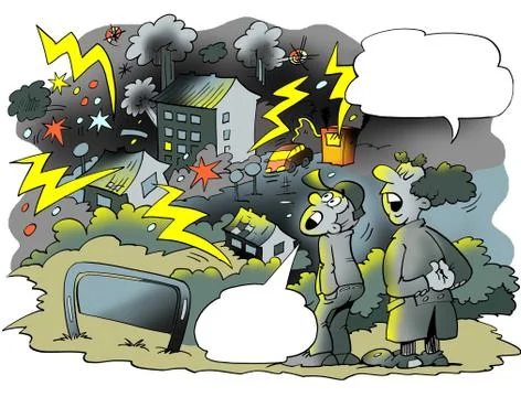 Thunderstorm over the city Stock Illustration