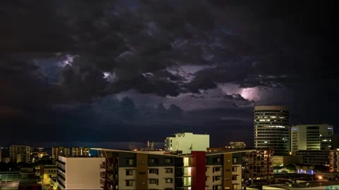 Thunderstorm over Darwin City, Northern Territory. Stock Footage 267186560