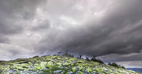 Thunderstorm over Mount Khomyak Stock Footage 170791112