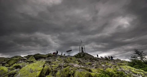 Thunderstorm over Mount Khomyak Stock Footage 170791279