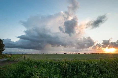 Thunderstorm over the plains Stock Photos