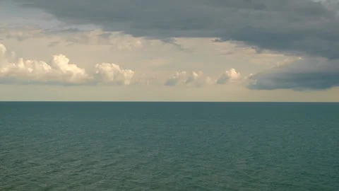 Thunderstorm over the sea, storm over the horizon of the sea Stock Footage 312210951