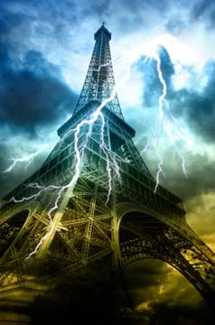Thunderstorm in Paris Stock Photos
