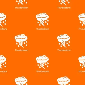 Thunderstorm pattern vector orange 库存插图