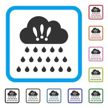Thunderstorm Rain Cloud Framed Icon Illustrazione stock
