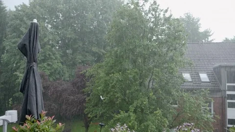 Thunderstorm with rainfall in slow motion Stock Footage 76943620