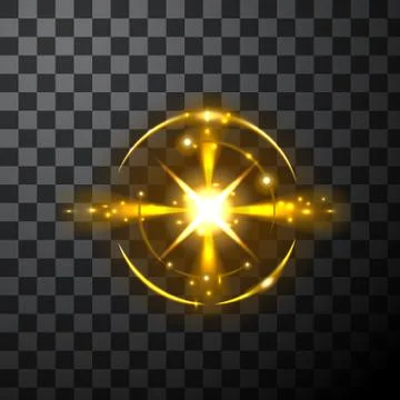 Thunderstorm realistic elements with colored flashes Stock Illustration